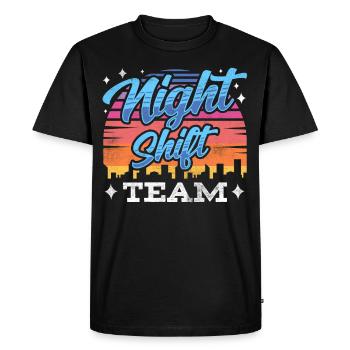 Night Shift Team Night Shift Work Colleague - Men's Premium Organic T-Shirt - black - Front - Nico (187cm)
