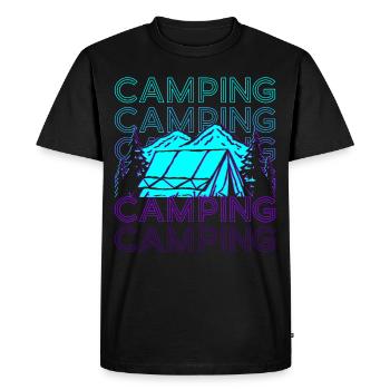 Camping Motorhome Camp Retro Gift - Men's Premium Organic T-Shirt - black - Front - Nico (187cm)