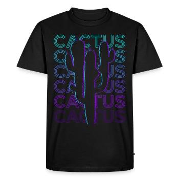 Cactus Cactus Retro Gift - Men's Premium Organic T-Shirt - black - Front - Nico (187cm)
