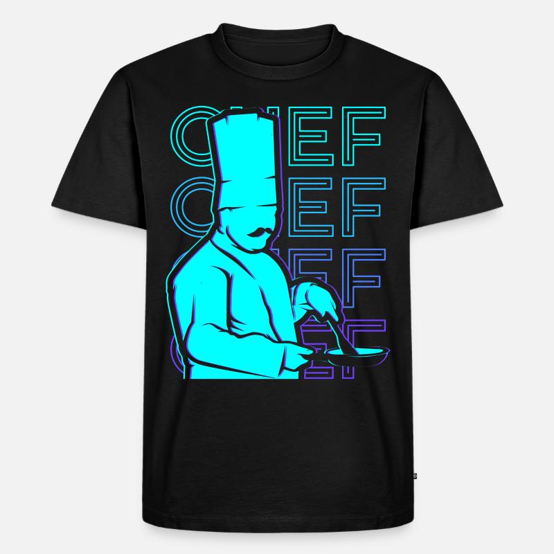 Chefkoch Kochen Retro Geschenk - Männer Premium Bio T-Shirt - Schwarz
