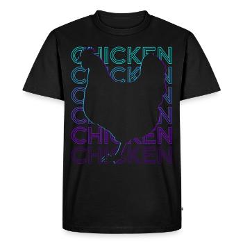 Poulet Rétro Cadeau - T-shirt Premium bio Homme - noir - Devant - Nico (187cm)