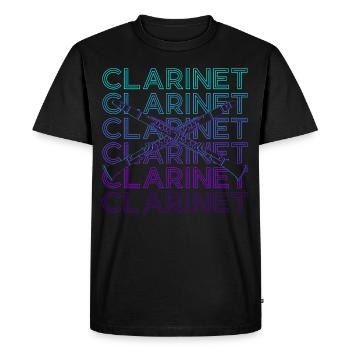 Clarinet Clarinet Clarinet Retro Gift - Men's Premium Organic T-Shirt - black - Front - Nico (187cm)