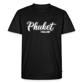 Vintage Thaïlande Vacances Asie Coucher de Soleil Phuket - T-shirt Premium bio Homme - noir - Devant - Nico (187cm)