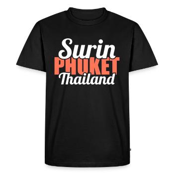 Vintage Thaïlande Asie Coucher de soleil Phuket Surin - T-shirt Premium bio Homme - noir - Devant - Nico (187cm)