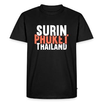 Vintage Thaïlande Asie Coucher de soleil Phuket Surin - T-shirt Premium bio Homme - noir - Devant - Nico (187cm)