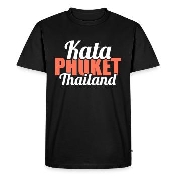 Vintage Thaïlande Asie Coucher de soleil Phuket Kata - T-shirt Premium bio Homme - noir - Devant - Nico (187cm)