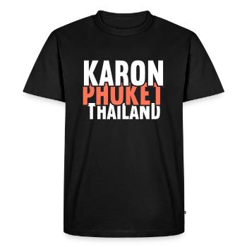 Vintage Thaïlande Asie Coucher de soleil Phuket Karon - T-shirt Premium bio Homme - noir - Devant - Nico (187cm)