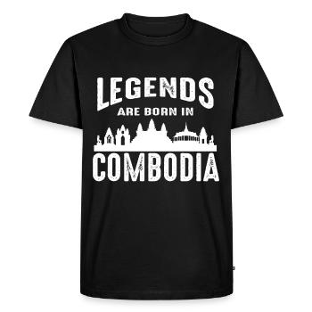 Cambodia Legends Angkor Wat Temple - Men's Premium Organic T-Shirt - black - Front - Nico (187cm)