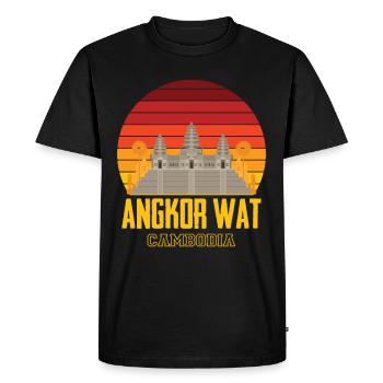 Angkor Wat Cambodia Temple Asia - Men's Premium Organic T-Shirt - black - Front - Nico (187cm)