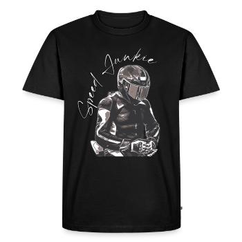 Speed Junkie - Men's Premium Organic T-Shirt - black - Front - Nico (187cm)