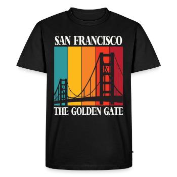 San Francisco Golden Gate Bridge Californie - T-shirt Premium bio Homme - noir - Devant - Nico (187cm)