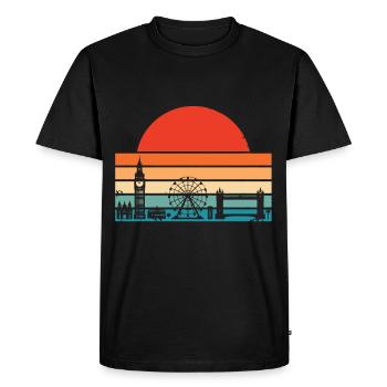 London Sunrise Big Ben Tower Bridge London Eye - T-shirt Premium bio Homme - noir - Devant - Nico (187cm)