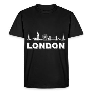 Londres Heartbeat Big Ben Ferris Wheel Royaume-Uni - T-shirt Premium bio Homme - noir - Devant - Nico (187cm)