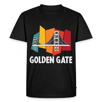 Golden Gate San Francisco Californie - T-shirt Premium bio Homme - noir - Devant - Nico (187cm)
