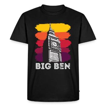 Big Ben Londres Angleterre Royaume-Uni Anglais - T-shirt Premium bio Homme - noir - Devant - Nico (187cm)