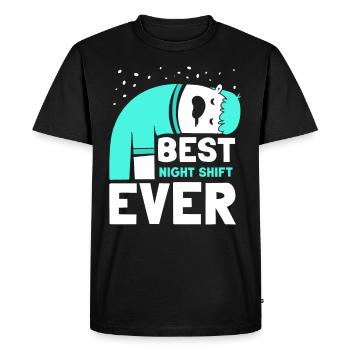 The Best Night Shift Ever Night Shift - Men's Premium Organic T-Shirt - black - Front - Nico (187cm)