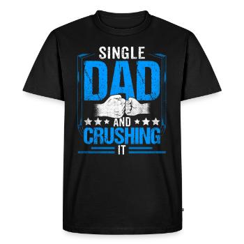 Single Father Papa Single Parent Daddy - Men's Premium Organic T-Shirt - black - Front - Nico (187cm)