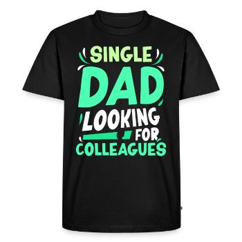 Père monoparental Addiction Collègues Papa Père - T-shirt Premium bio Homme - noir - Devant - Nico (187cm)
