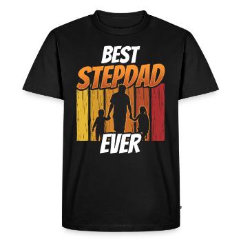 Best Stepfather Ever Stepdad Stepdad - Men's Premium Organic T-Shirt - black - Front - Nico (187cm)