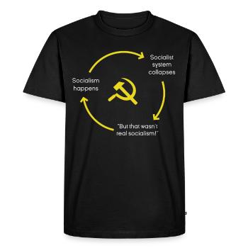 Anti-socialisme Anti-communisme Pro-capitalisme - T-shirt Premium bio Homme - noir - Devant - Nico (187cm)