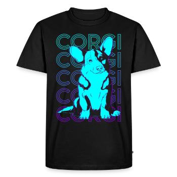 Corgi Retro Cadeau - T-shirt Premium bio Homme - noir - Devant - Nico (187cm)