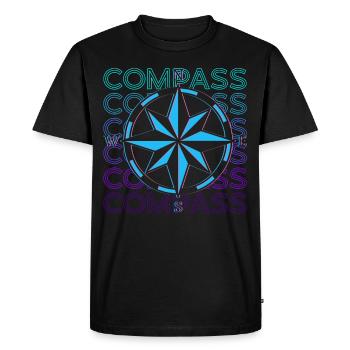 Compass Retro Gift - Men's Premium Organic T-Shirt - black - Front - Nico (187cm)
