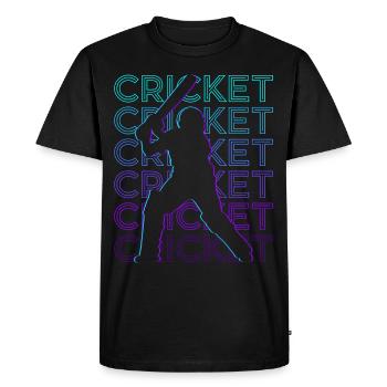 Cricket CricketEr Retro Gift - Men's Premium Organic T-Shirt - black - Front - Nico (187cm)
