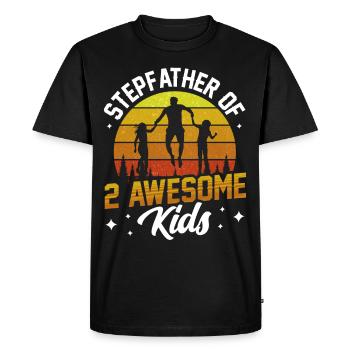 Stepfather Of Two Great Kids Stepdad - Men's Premium Organic T-Shirt - black - Front - Nico (187cm)