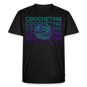 Crochet Crochet Crochet Cadeau Rétro - T-shirt Premium bio Homme - noir - Devant - Nico (187cm)