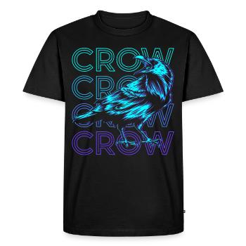 Crow Raven Retro Gift - Men's Premium Organic T-Shirt - black - Front - Nico (187cm)