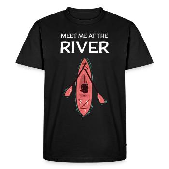 Canoéistes Canoë Paddle Sports Nautiques Paddle Paddles Pagayage - T-shirt Premium bio Homme - noir - Devant - Nico (187cm)