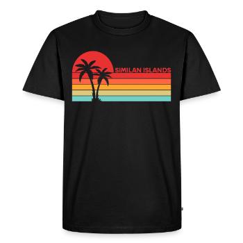 Vintage Thailand Asia Sunset Similan Islands - Men's Premium Organic T-Shirt - black - Front - Nico (187cm)