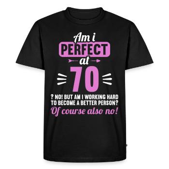 Suis-je parfait à 70 ans 70 ans - T-shirt Premium bio Homme - noir - Devant - Nico (187cm)