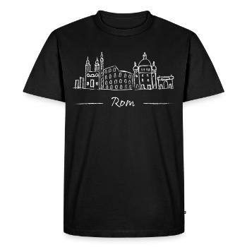 Rome Skyline Silhouette City Trip Italia - Men's Premium Organic T-Shirt - black - Front - Nico (187cm)