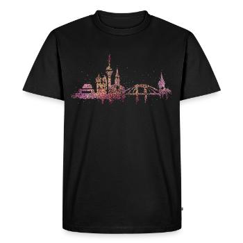 Düsseldorf Skyline Silhouette Düsseldorf - T-shirt Premium bio Homme - noir - Devant - Nico (187cm)