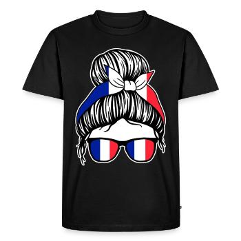 Français Français France - T-shirt Premium bio Homme - noir - Devant - Nico (187cm)