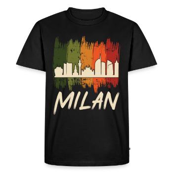 Milan Retro Skyline Cathédrale de Milan - T-shirt Premium bio Homme - noir - Devant - Nico (187cm)