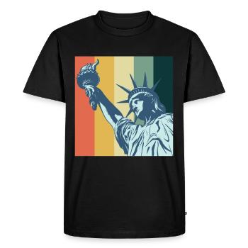 Statue de la Liberté NYC Big Apple New York Liberty - T-shirt Premium bio Homme - noir - Devant - Nico (187cm)