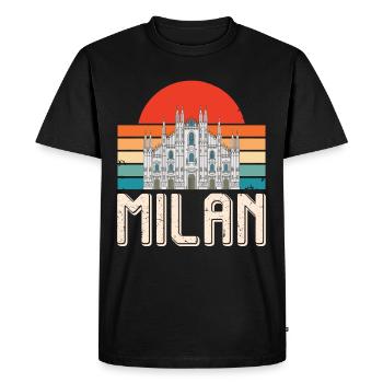Milan Sunrise Italie Cathédrale de Milan Cathédrale de Milan - T-shirt Premium bio Homme - noir - Devant - Nico (187cm)