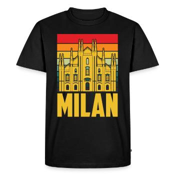 Cathédrale de Milan à Milan Italie Cathédrale - T-shirt Premium bio Homme - noir - Devant - Nico (187cm)