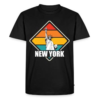Statue de la Liberté de New York Big Apple NYC Liberty - T-shirt Premium bio Homme - noir - Devant - Nico (187cm)