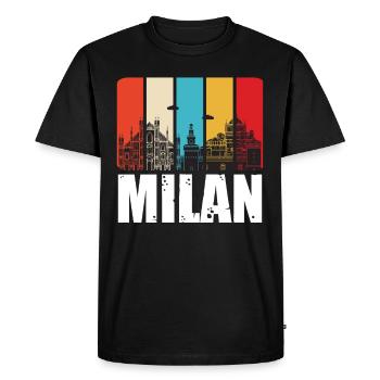 Milan Italie Cathédrale de Milan - T-shirt Premium bio Homme - noir - Devant - Nico (187cm)