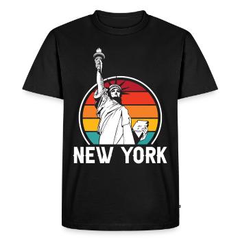 New York Statue of Liberty NYC Liberty Island - Men's Premium Organic T-Shirt - black - Front - Nico (187cm)