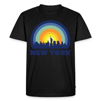 New York City Statue de la Liberté Skyline Big Apple - T-shirt Premium bio Homme - noir - Devant - Nico (187cm)