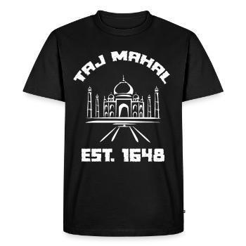 Taj Mahal 1648 Palais Inde Asie du Sud - T-shirt Premium bio Homme - noir - Devant - Nico (187cm)