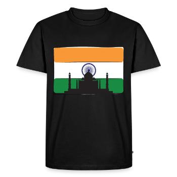 Drapeau de l’Inde Taj Mahal Palace Mausolée Asie du Sud - T-shirt Premium bio Homme - noir - Devant - Nico (187cm)