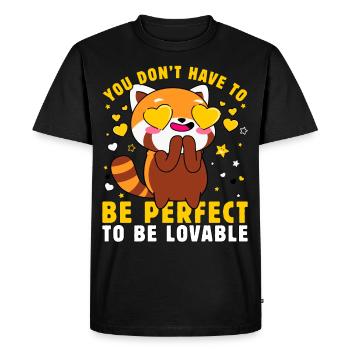You don't have to be perfect to be Lovable - Men's Premium Organic T-Shirt - black - Front - Nico (187cm)