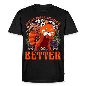 Dancing makes everything betterRote Panda - Men's Premium Organic T-Shirt - black - Front - Nico (187cm)