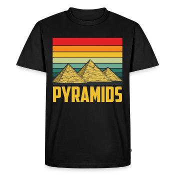 Pyramide Egypte Sphinx Gizeh Anubis - T-shirt Premium bio Homme - noir - Devant - Nico (187cm)