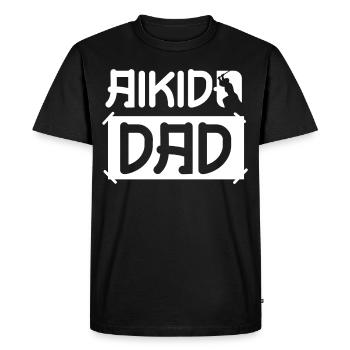 Aikido Père Arts Martiaux Combattant d’Arts Martiaux - T-shirt Premium bio Homme - noir - Devant - Nico (187cm)